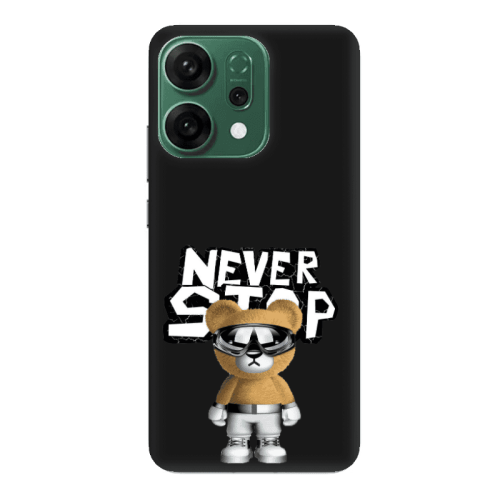 Oppo RENO 14 Never stop Black Colored Silicone TPU Θήκη